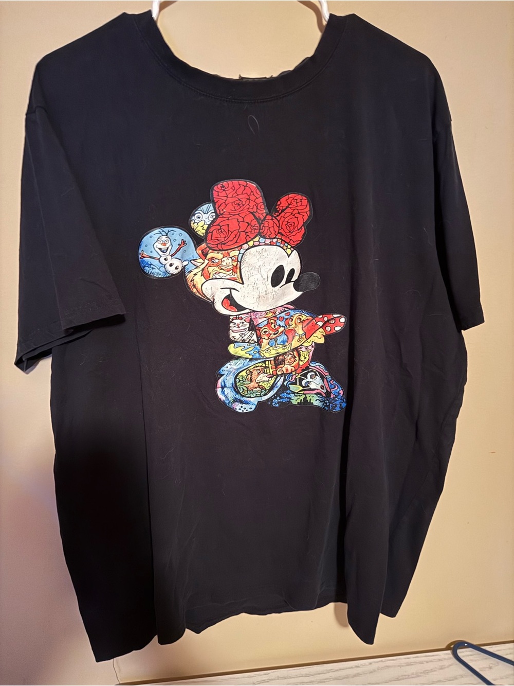 Black Womans Graphic Minnie Mouse Tee